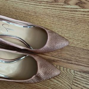 Beige beaded, Jessica Simpson size 6 shoe